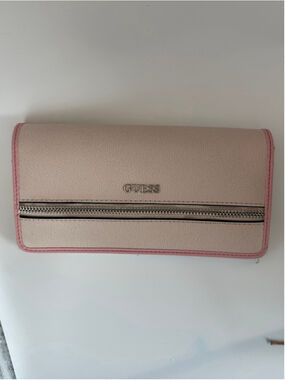 Guess Pink Wallet Y2K Zip Detail Long Fold Wallet Logo